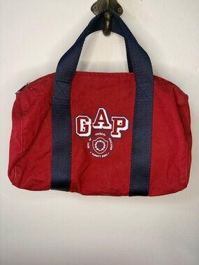 Vintage GAP 2003 Mini Duffle Bag Red Canvas Logo Y2K